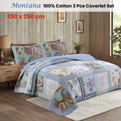 100% Cotton Lightly Quilted Coverlet Set Montana Queen
