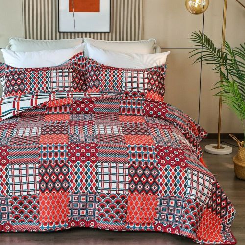 100% Cotton Lightly Quilted Coverlet Set Olivadi Queen