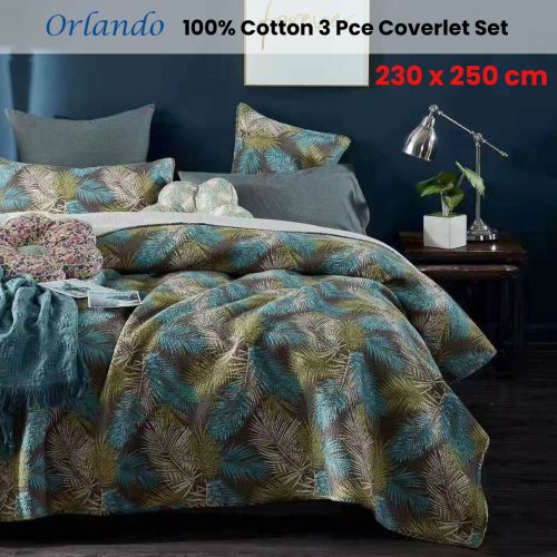 100% Cotton Lightly Quilted Coverlet Set Orlando Queen
