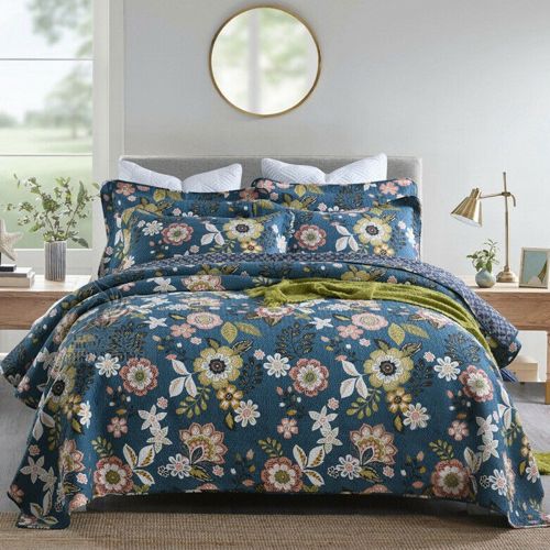 100% Cotton Lightly Quilted Coverlet Set Raffles Queen