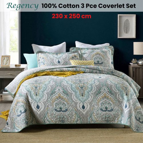 100% Cotton Lightly Quilted Coverlet Set Regency Taupe Queen
