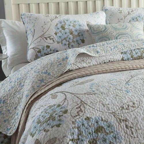 100 Cotton Lightly Quilted Coverlet Set Serena Queen