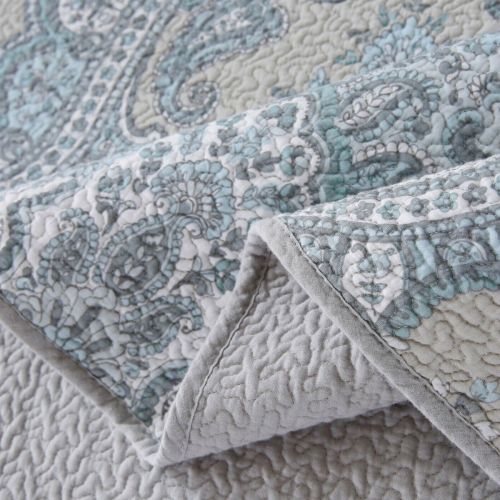100% Cotton Lightly Quilted Coverlet Set Sienna Taupe Queen