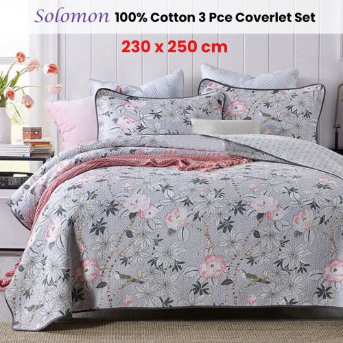 100% Cotton Lightly Quilted Coverlet Set Solomon Queen