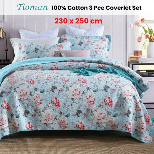 100% Cotton Lightly Quilted Coverlet Set Tioman Queen
