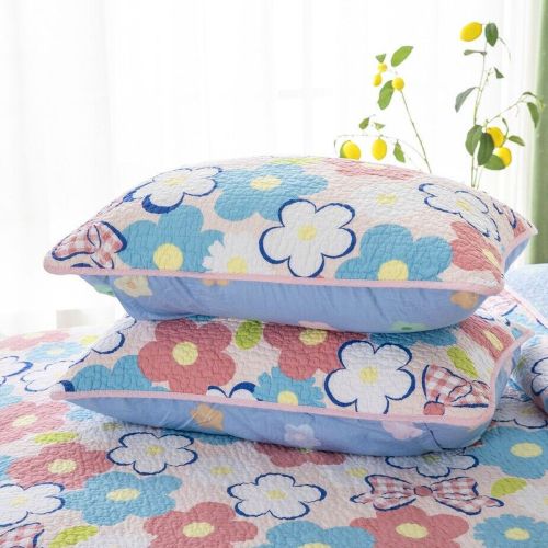 Flower Power 100% Cotton Lightly Quilted Reversible Coverlet Set