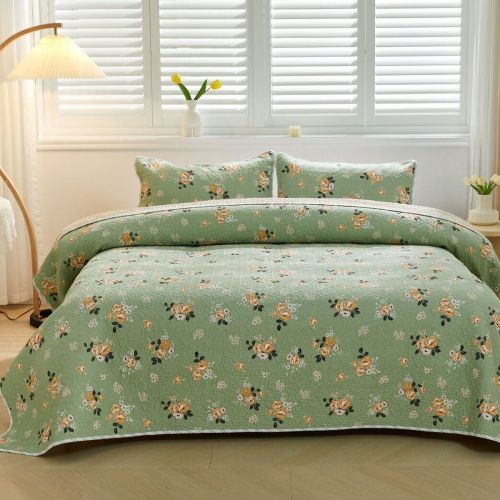 Meadows 100% Cotton Lightly Quilted Reversible Coverlet Set