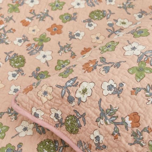 Wild Flowers 100% Cotton Lightly Quilted Reversible Coverlet Set