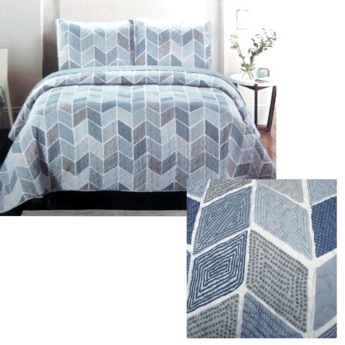 Winston 3 Pce Lightly Quilted Polyester Cotton Coverlet Set King