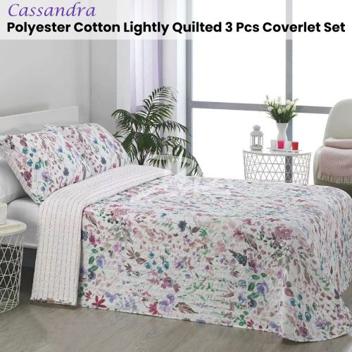 Cassandra 3 Pce Lightly Quilted Polyester Cotton Coverlet Set King