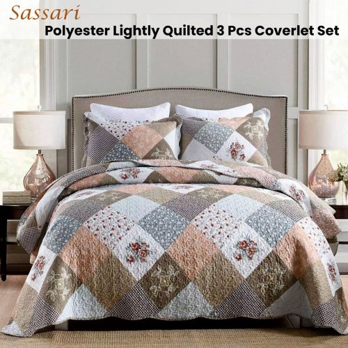 Sassari 3 Pce Lightly Quilted Polyester Coverlet Set Queen