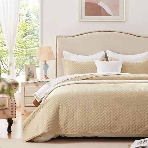 Aspen 3 Pce Lightly Quilted Polyester Embossed Coverlet Set Queen/King