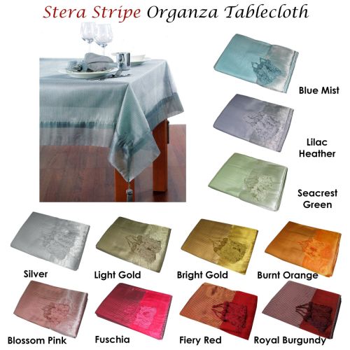 Stera Stripe Organza Tablecloth by Hoydu