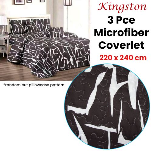 Microfiber Lightly Quilted Coverlet Set Kingston Queen