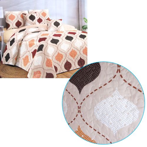 Microfiber Lightly Quilted Coverlet Set Ogee Queen