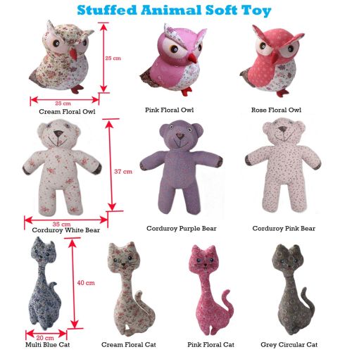 Stuffed Animal Soft Toy - Owl Bear Cat by Choice
