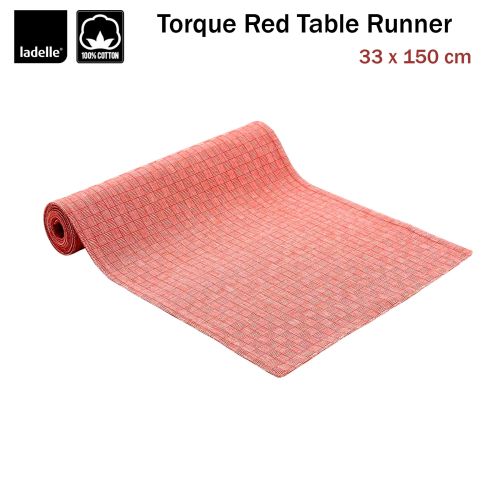 Torque Kitchen / Dining Red Printed Table Runner 33 x 150 cm by Ladelle