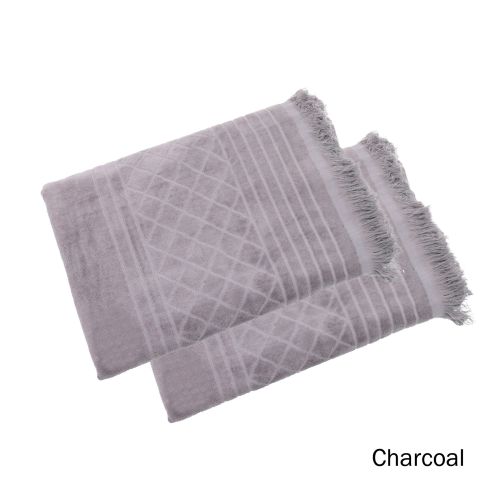 500GSM Twin Pack Jacquard Velour 100% Egyptian Cotton Bath Towels 70 x 140cm by Ramesses
