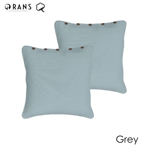 Twin Pack London Cotton European Pillowcase with Buttons 60 x 60 cm by Rans