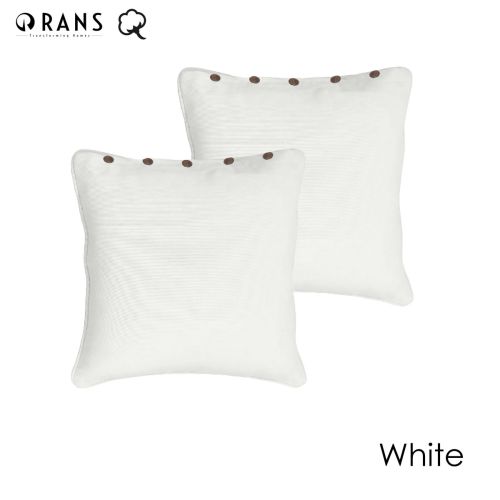 Twin Pack London Cotton European Pillowcase with Buttons 60 x 60 cm by Rans