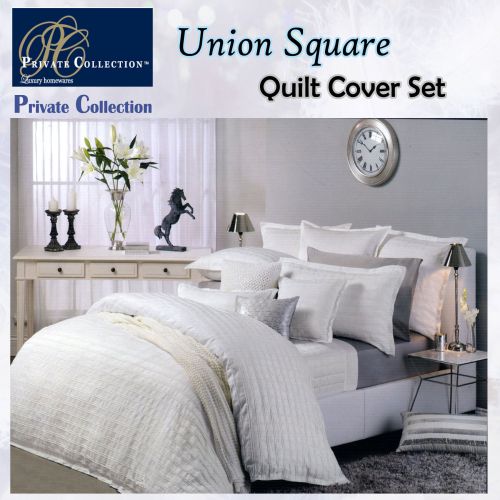 Union Square Snow Quilt Cover Set by Private Collection