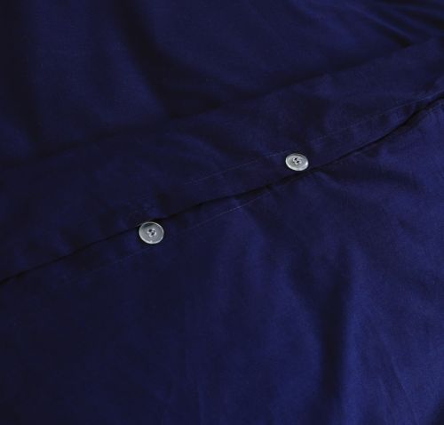 Elan Linen 100% Egyptian Cotton Vintage Washed 500TC Navy Blue Super King Quilt Cover Set