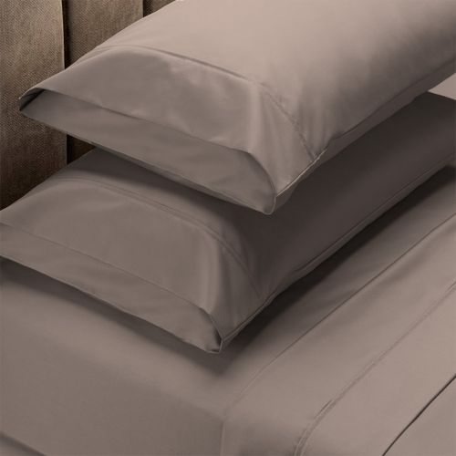 Renee Taylor 1500 Thread Count Pure Soft Cotton Blend Flat & Fitted Sheet Set Stone King