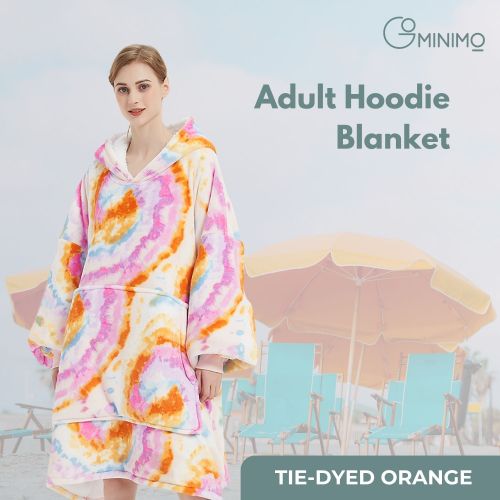 GOMINIMO Hoodie Blanket Adult Tie-Dyed Orange GO-HB-124-AYS