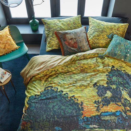 Van Gogh Evening Twilight Ochre Cotton Sateen Quilt Cover Set by Bedding House