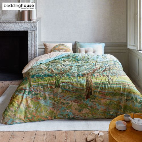 Van Gogh Orchard Natural Cotton Sateen Quilt Cover Set by Bedding House