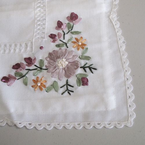 Victoriana White Applique Embroidered Cushion Cover 45 x 45 cm