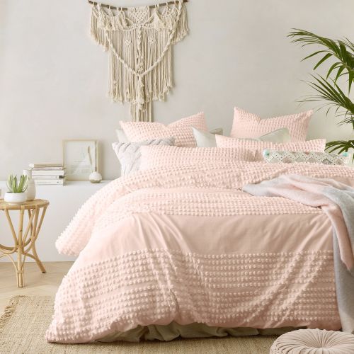 Betty Blush Washed Cotton Quilt Cover Set by Vintage Design Homewares