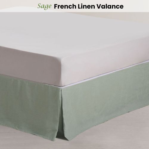 Sage French Linen Valance by Vintage Design Homewares