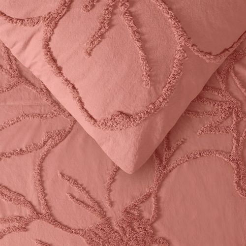 Rosa Rose Cotton Chenille Quilt Cover Set by Vintage Design Homewares