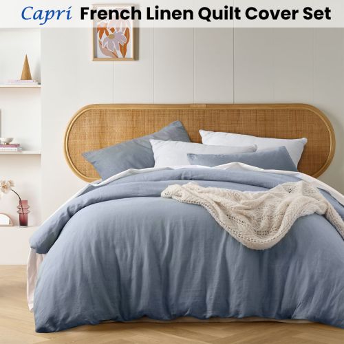 Capri French Linen Quilt Cover Set by Vintage Design Homewares