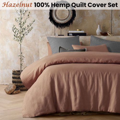 Hazelnut 100% Hemp Quilt Cover Set by Vintage Design Homewares