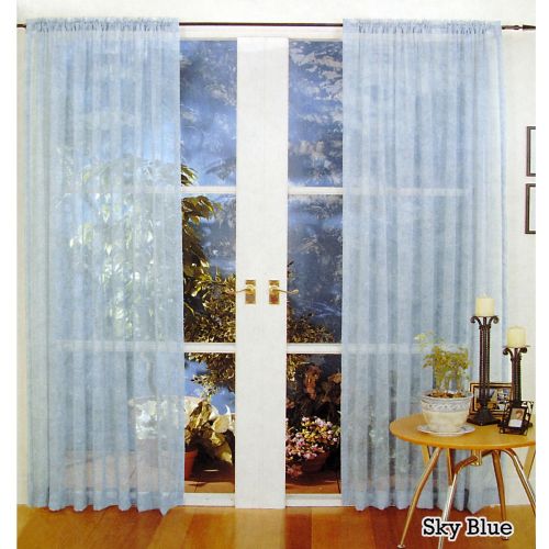 Pair of Voile Panel Trinity Unlined Curtains 100 x 213cm each