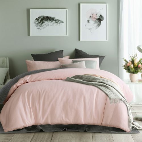 Waffle Blush Cotton Quilt Cover Set by Accessorize