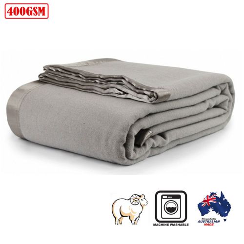 400GSM Australian Washable Wool Blanket Platinum by Jason