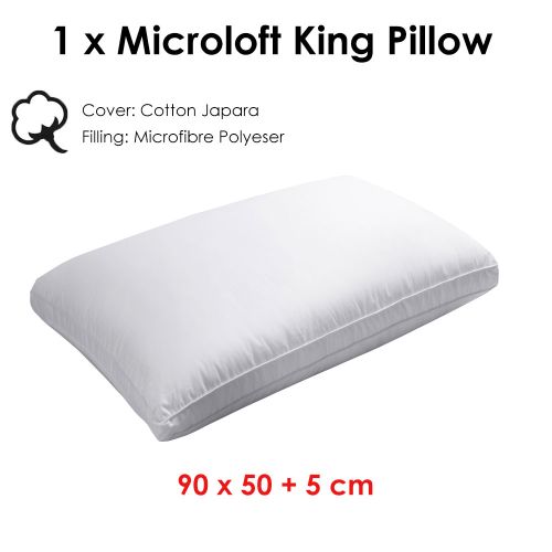 Microloft Cotton Cover King Pillow 90 x 50 + 5cm by Jason