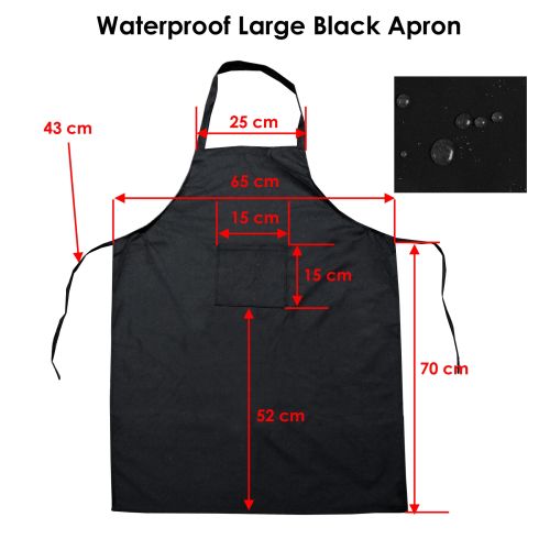 Waterproof Large Polyester Black Apron