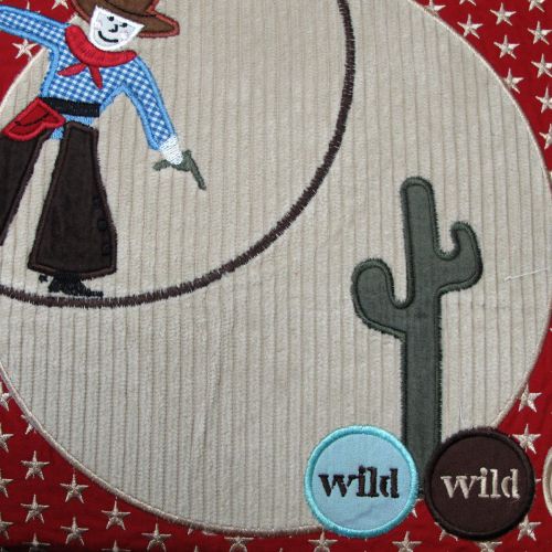 Wild Wild West Latte Embroidered Quilt Cover Set Single with Bonus Cushion by Happy Kids