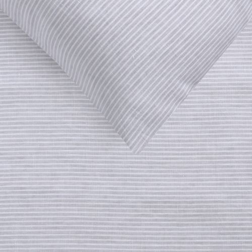 Yarn Dye 100% Linen Quilt Cover Set Stripe Light Grey Single by Accessorize